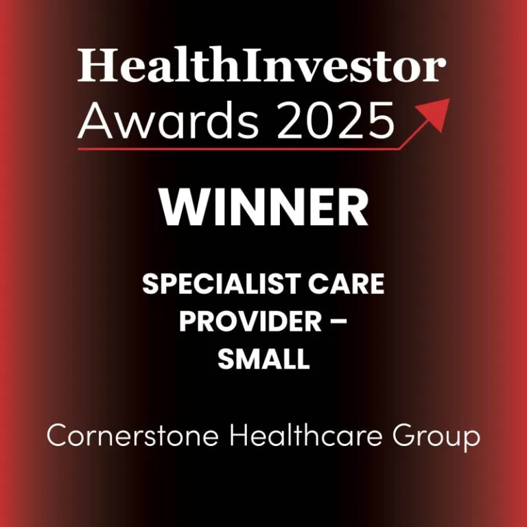 Winner of small specialist care provider 2025 with Health Investor
